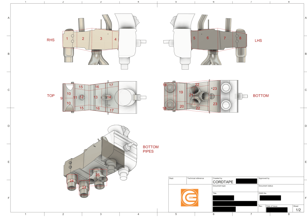 Annotated mapping diagram for turbine
